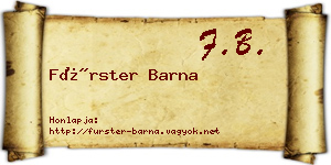 Fürster Barna névjegykártya